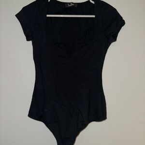 Lulu's Black Bodysuit Top